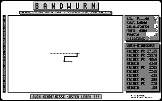 Bandwurm atari screenshot